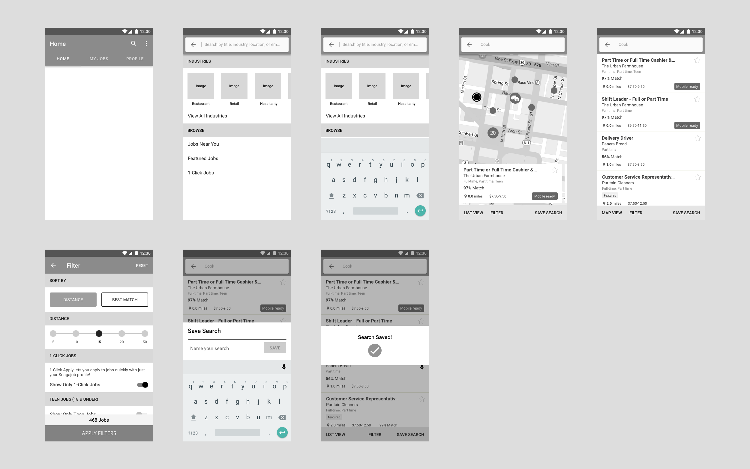 Snagajob Search Wireframes V1
